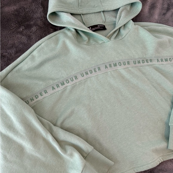 UNDER ARMOUR Green Hooded Sweatshirt Hoodie Loose Fit Womens Size M - Picture 7 of 12